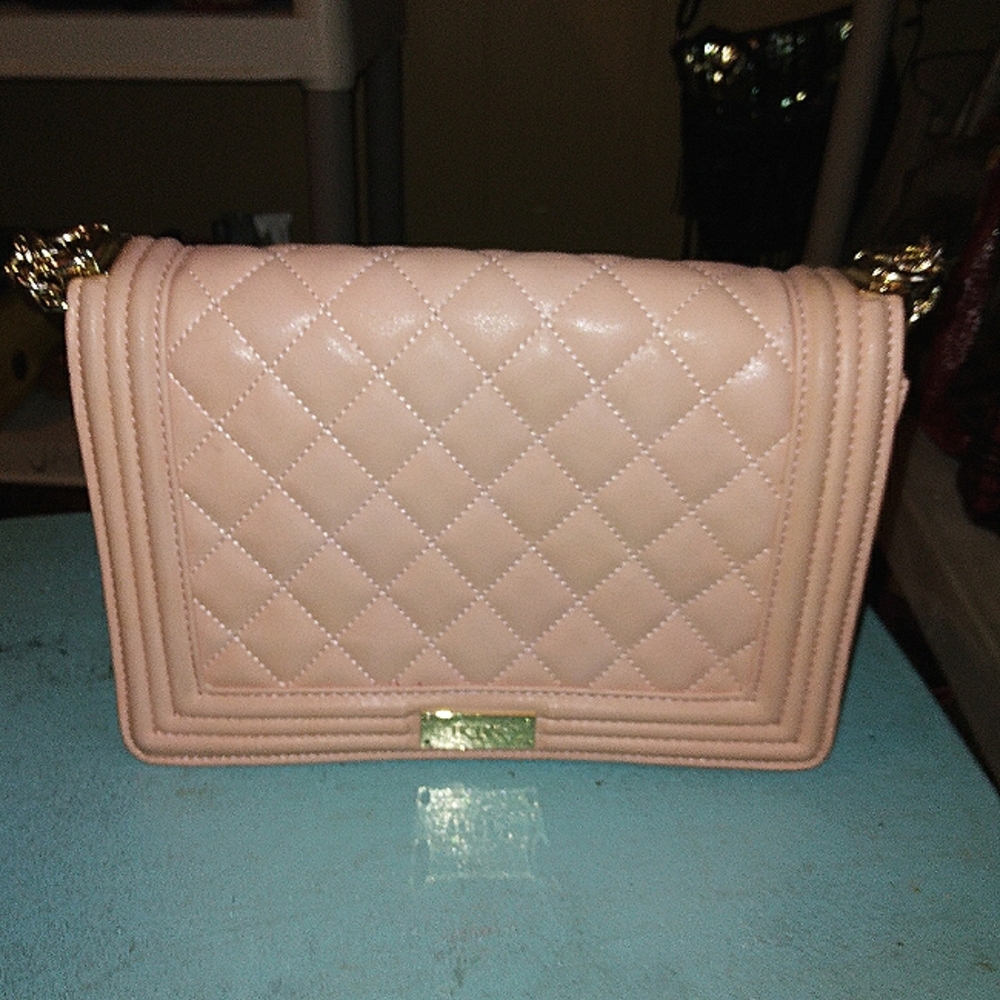 Pink Soft Pleated BCBG Paris Luxury Leather Purse
